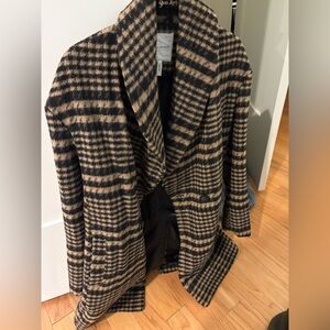 Avec les files plaid wool coat